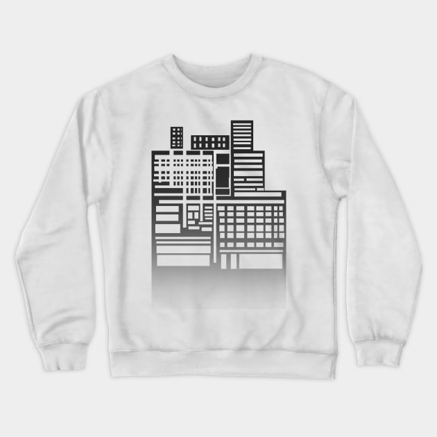 8-bit city Black Version Crewneck Sweatshirt by sketchbooksage